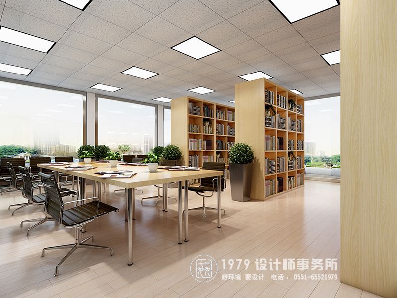 簡單大方又不失素雅的辦公室裝修設(shè)計效果圖